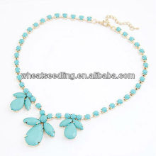 Personality Spring Tinges Leaves Beaded Chunky Necklace JN10